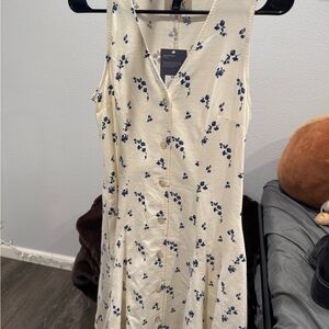 Universal Thread Cream and Blue Floral Midi Dress